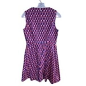 Kate Spade New York Annie Florence Sleeveless Fit/Flare Geomet Print Dress Sz 12